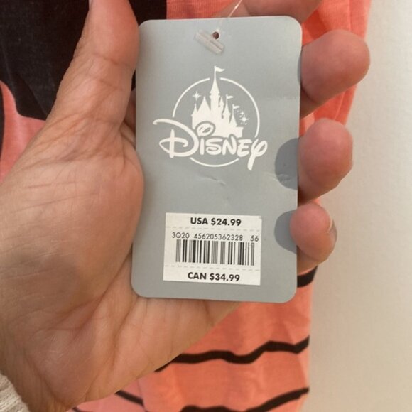 Disneys Women Pink Salmon Graphic Minnie Mouse Short Sleeve T-shirt Size Large - Picture 5 of 11